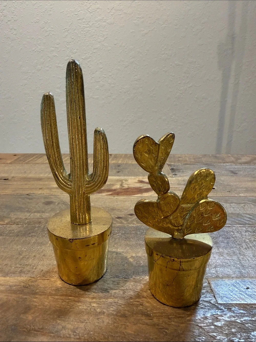 West Elm brass cactus figurine set - retired